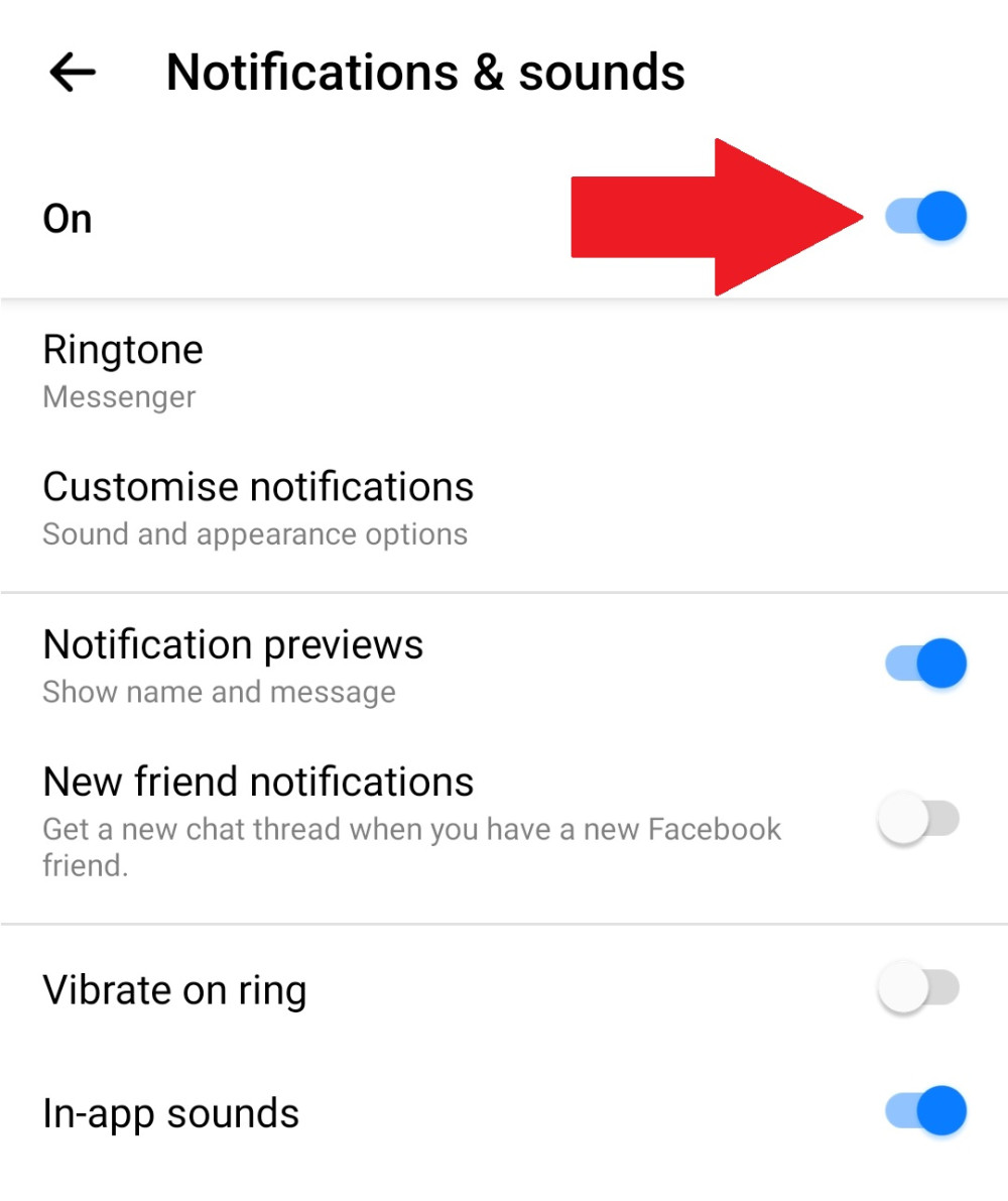 Turning on Messenger notifications